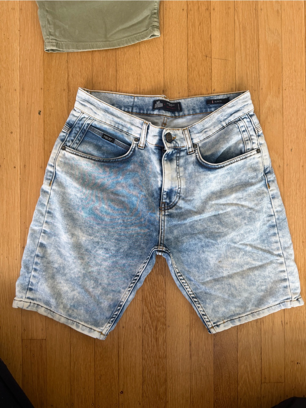 Zara Light Blue Washed Denim Jean Shorts